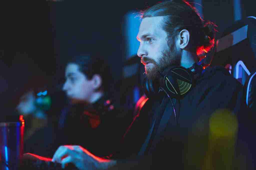 Man live streaming an event