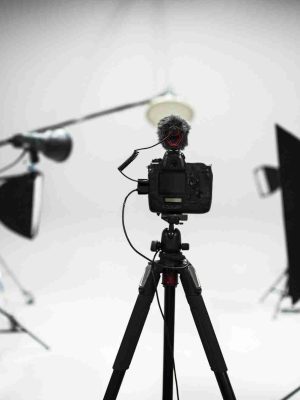 Set up of a studio shoot